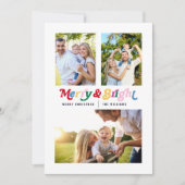 モダンメリー明カラフルレトロ3写真 シーズンカード (正面)