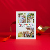 モダンメリー明カラフルレトロ3写真 シーズンポストカード