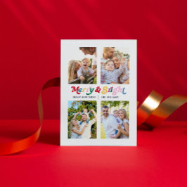 モダンメリー明カラフルレトロ4 シーズンポストカード