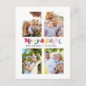 モダンメリー明カラフルレトロ4 シーズンポストカード (正面)