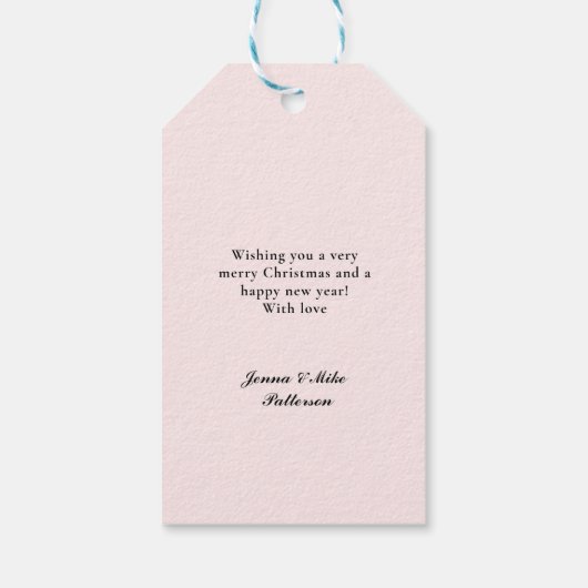 モダンメリー結婚したお客様固有の写真 ギフトタグ (裏面)