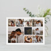 モダンメリー |クリスマスフォトコラージュ 箔シーズンカード (立ち正面)