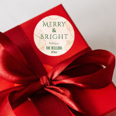 モダンメリー&ブライトシンプルキュートはっきりしたクリスマス ラウンドシール