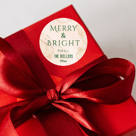 モダンメリー&ブライトシンプルキュートはっきりしたクリスマス ラウンドシール