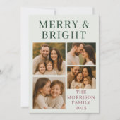 モダンメリー&Brightエレガント Photo Holiday Card 招待状 (正面)