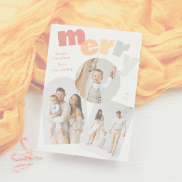 モダンメリーArch Christmas Holiday Photo Collage シーズンカード