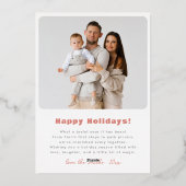 モダンメリーArch Christmas Holiday Photo Collage 箔シーズンカード (裏面)