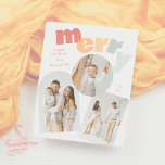 モダンメリーArch Christmas Photo Collage Budget<br><div class="desc">バジェットのクリスマスの休日の写真カードメリーは、おもしろいのための重ねはっきりした合ったタイポグラフィで単語'のを特徴よくはしゃぐとして、外観。正面にはカスタムアーチ、円、長方形の3枚のカラフル写真と、画像の間に表示される画像のあいさつ、家族の名前、年が含まれる。配色は、パステルレッド、オレンジ、イエロー、グリーンの明るく明るいミックス。カードの背面には、4番目の写真、あいさつパーソナライズされた文、および宇宙メッセージが含まカスタムれている。Zazzleの予算選択の一部として、このシートは標準的なカー来ドサイズではない。このデザインを標準カードで取得するには、コレクション内で見つけるか、Zazzle Make Machineを使用して希望の製品に転送する。明るい素晴らしとカラフルのモダン休日の写真カードを探している家族のために。このページにリンクされたコレクションを表示してアイテムを調整するか、より予算の多いクリスマスフォトカードのために私たちの店を参照する。</div>