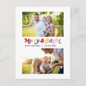 モダンメリーBrightカラフルレトロ2写真 シーズンポストカード (正面)