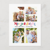モダンメリーBrightカラフルレトロ5写真 シーズンポストカード (正面)
