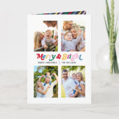 モダンメリーBrightカラフル 4写真 カード (正面)