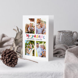 モダンメリーBrightカラフル 4写真 カード