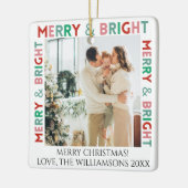 モダンメリーBrightシンプル カラフル Photo セラミックオーナメント (左)