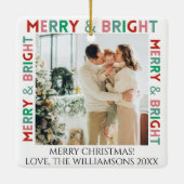 モダンメリーBrightシンプル カラフル Photo セラミックオーナメント (裏面)