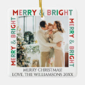 モダンメリーBrightシンプル カラフル Photo セラミックオーナメント (正面)