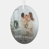 モダンメリーBright スタイリッシュ Family Photo ガラスオーナメント (正面左)
