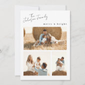モダンメリーBright Christmas Family 2枚写真 シーズンカード (正面)