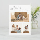 モダンメリーBright Christmas Family 2枚写真 シーズンカード (スタンド正面)