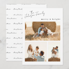 モダンメリーBright Christmas Family 2枚写真 シーズンカード