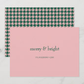 モダンメリーBright Christmas Green & Pink シーズンカード (正面/裏面)