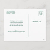 モダンメリーBright Christmas Green & Pink シーズンポストカード (裏面)