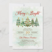 モダンメリーBright Christmas Treeパーティー 招待状 (正面)