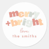 モダンメリーBright Family Christmas ラウンドシール (正面)
