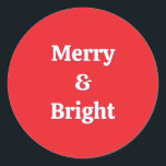 モダンメリーBright Pink Christmas ラウンドシール<br><div class="desc">おもしろいとフェスティバル、この鮮やかピンクのステッカーは確実にこのクリスマスを際立っている。ステッカーメリーは、今シーズンの文房具やギフト、持ち物に包まれた追加するのに最適だ。</div>