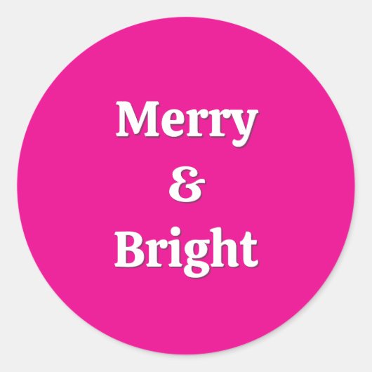 モダンメリーBright Pink Christmas ラウンドシール (正面)