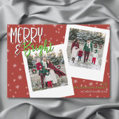 モダンメリーBright Red Snowflake Photo シーズンカード