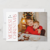 モダンメリーChristmasはっきりした Photo シーズンカード (正面)