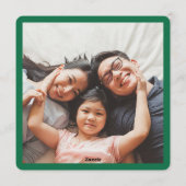モダンメリーChristmas Green Frame Photo Square シーズンカード (裏面)