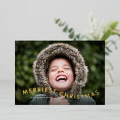 モダンメリーChristmas Photo 箔シーズンカード (立ち正面)