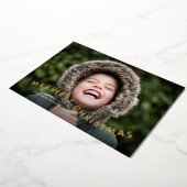 モダンメリーChristmas Photo 箔シーズンカード (回転した状態)