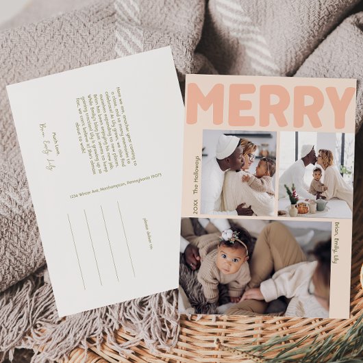 モダンメリーCoral Year In Review Vertical 3写真 シーズンポストカード