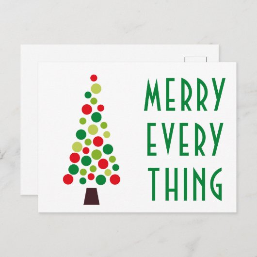 モダンメリーEverything Holiday Treeはがき シーズンポストカード (正面/裏面)