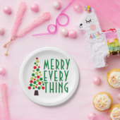 モダンメリーEverything Holiday Tree ペーパープレート (パーティー)