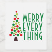 モダンメリーEverything Holiday Tree ワインラベル (シングルラベル)