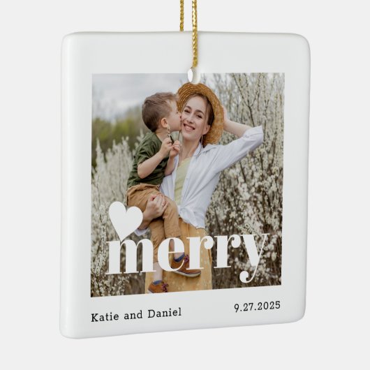 モダンメリーHoliday Family両面写真 セラミックオーナメント (右)