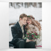 モダンメリーWinter Mint Swashes写真 三つ折りクリスマスカード (内部中)