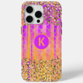 モダンメーメイドラメ入りモノグラム パープルオレンジ Case-Mate iPhoneケース (裏面)