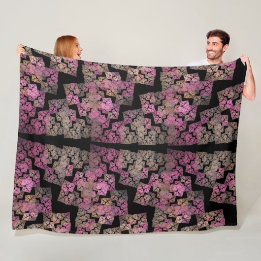 モダンモザイク – フラクタルアート フリースブランケット (インサイチュ)