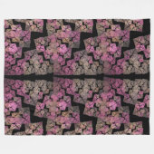 モダンモザイク – フラクタルアート フリースブランケット (正面(横))