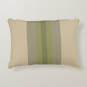 モダンモスグリーンベージュストライプのアクセント枕 アクセントクッション (正面)