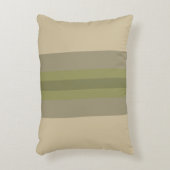 モダンモスグリーンベージュストライプのアクセント枕 アクセントクッション (正面(垂直))