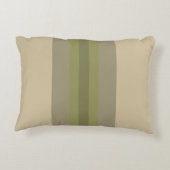 モダンモスグリーンベージュストライプのアクセント枕 アクセントクッション (裏面)