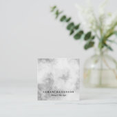 モダンモダンエレガント白プロフェッショナル スクエア名刺 (スタンド正面)