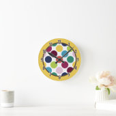 モダンモダンカラフル水玉模様 ラウンド壁時計 (ホーム)