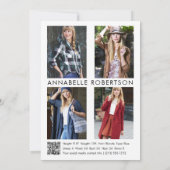 モダンモデリング5写真QRコードモデルコンポジットカード 招待状 (裏面)