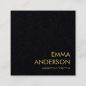 モダンモノクミニマルロタイポグラフィブラック紙 スクエア名刺 (正面)